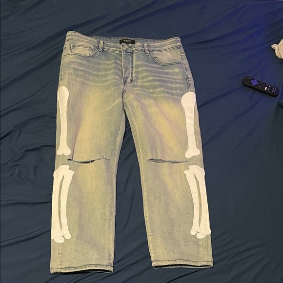 AMIRI Other - AMIRI Light Blue Skeleton Print Men Jeans